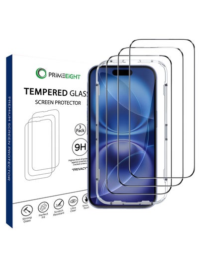 Buy [3 PACK] iPhone 16 Plus Screen Protector 6.1 Inch Display Ultra Thin 9H Hardness Tempered Glass iPhone 16 Easy to Install HD Screen in Saudi Arabia