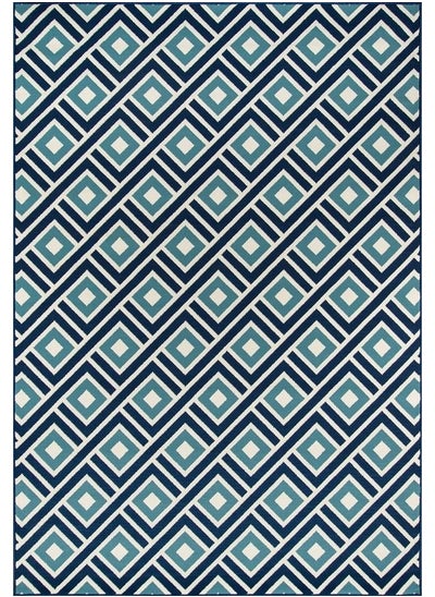 اشتري Rugs Baja Collection Contemporary Indoor & Outdoor Area Rug Easy To Clean Uv Protected & Fade Resistant 1'8" X 3'7" Blue في السعودية