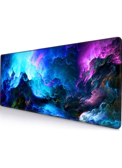 Buy Gaming Mouse Pad Large Non-Slip Rubber Base Mousepad Keyboard Mouse Mat Desk Pad with Stitched Edges 800 * 300 * 3mm Dazzling Galaxy in Saudi Arabia