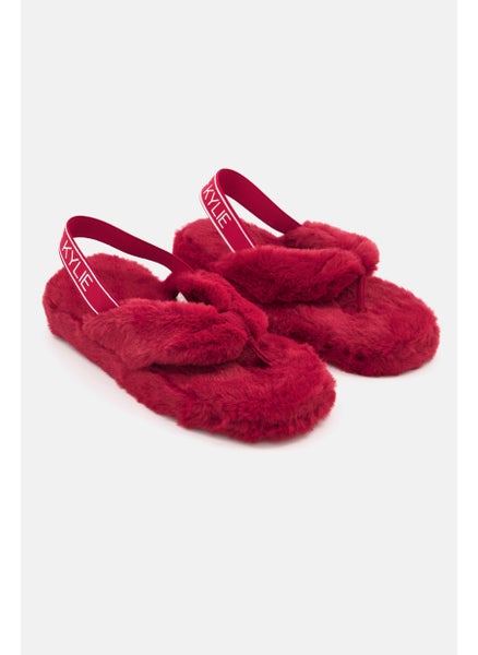 اشتري Women Sling Back Brand Logo Slippers, Red في السعودية