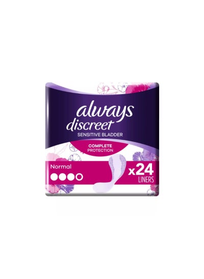 اشتري Always Discreet Incontinence Liners Normal 24, For Sensitive Bladder في الامارات