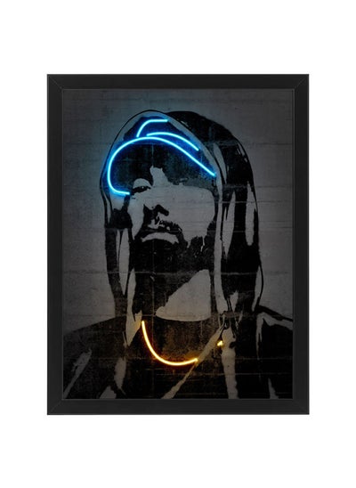 Buy Eminem Neon Printed Poster With Frame 50x40 cm in UAE