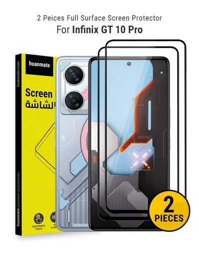 اشتري 2 Pieces Edge to Edge Full Surface Screen Protector For Infinix GT 10 Pro Black/Clear في السعودية