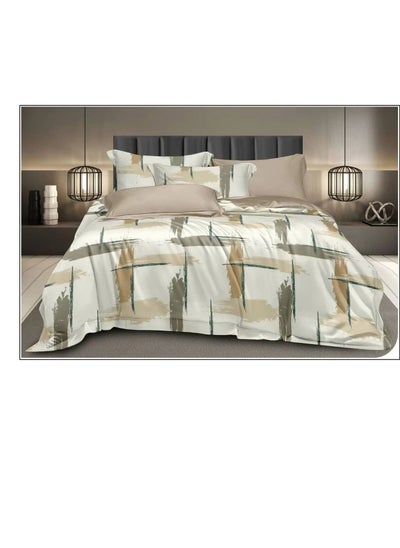 Buy Petals and Floral Designs Single-Size Duvet Cover Set, Multicolour -160x210cm, Fitted sheets size (120x200)+30cm Cotton+Polyester in UAE