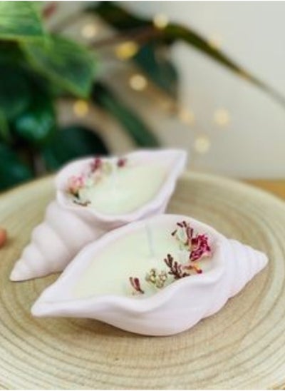 Buy Decorative concrete shell scented candles 3 pcs in Egypt