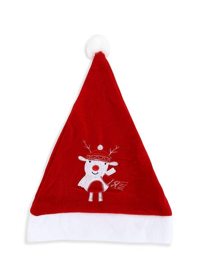 Buy Embroidered Xmas Hat, Red - 30x40 cm in UAE