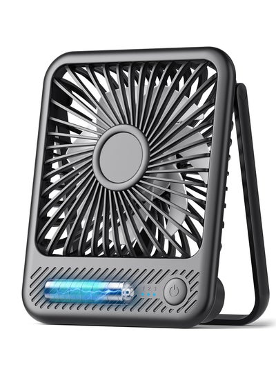 Buy Desk Fan, Ultra Quiet 2.5, 11h Battery Operated Small USB Fan with Strong Wind, 180 Tilt Folding and 3 Speeds Adjustable, Battery Powered Mini Personal Fan for Office Bedroom Desktop in Saudi Arabia