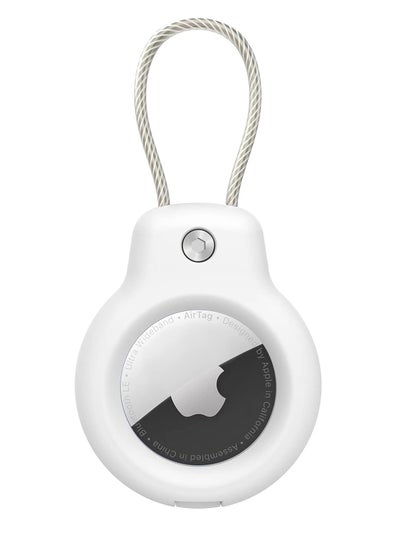 اشتري Compatible with Apple AirTag Secure Holder with Wire Cable,Air Tag Lock Case Keychain Key Ring Key Chain Luggage tag for Keys, Luggage and More Men Women's Keyrings and Keychains（white） في السعودية