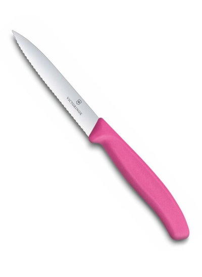 Buy Victorinox Swiss Classic Paring 4" Serrated Spear Point Blade 5/8" Width at Handle Pink in Saudi Arabia