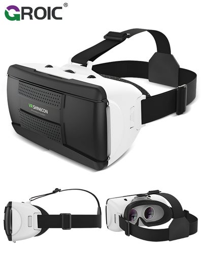 اشتري 3D VR Headset Compatible with Android/iOS, Virtual Reality Game System, Black Smart VR Glasses, 360° Panoramic Immersive Experience, Universal Virtual Reality Goggles for Kids & Adults, Myopia Within في الامارات