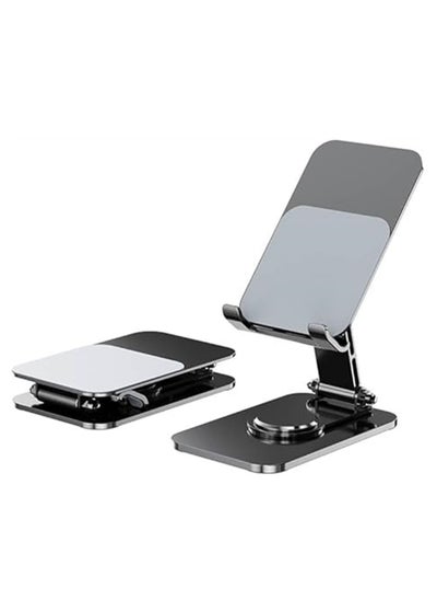 اشتري Foldable Desktop Phone Stand, Angle Adjustable Metal Phone Holder for Desk, Compatible with iPhone 15/14/13/12 Pro Max Plus Mini and all Cell Phones, Pads and Tablets, Grey, 1 Pcs في السعودية