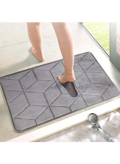 اشتري Status Contract Anti Slip Mat For Bathroom Floor, 16"X24" Memory Foam Bathroom Mats, Bathroom Mat Water Absorbing, Machine Washable Bathroom Anti Skid Mats For Bathing Area And Shower, (Grey) في الامارات