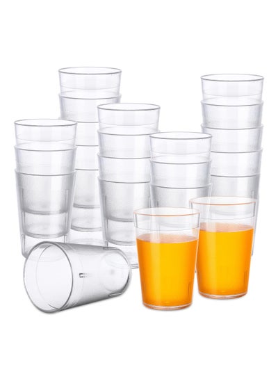 Buy Plastic Drinking Glasses, 5 oz Clear Plastic Tumblers Stackable Frosted Plastic Cup Reusable Drinking Glasses Cups Bulk for Weddings Party Restaurant Kitchen, Cafe Party and Catering Supplies(10 Pack) in Saudi Arabia