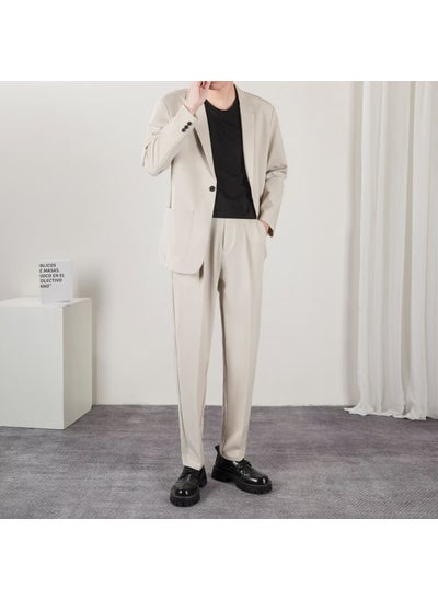 Buy Loose Japanese Style Suit Set for Men Khaki in UAE