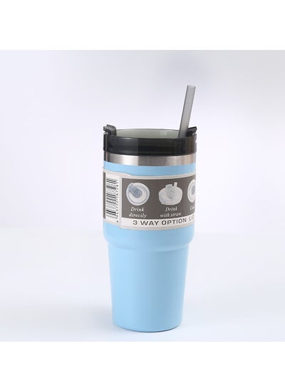 اشتري Vacuum Double Wall Stainless Steel Drinking Water Bottle With Straw Insulated Coffee Tumbler Travel Mug Outdoor Kettle Thermos Cups في الامارات