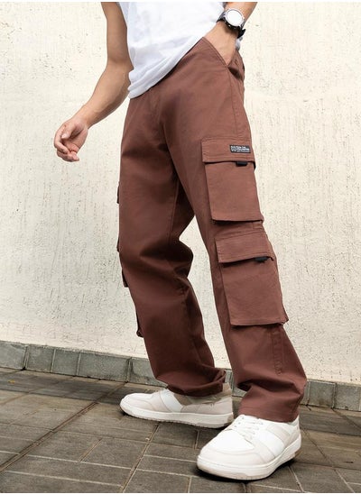 Buy Loose Fit Mid Rise Double Flap Cargo Pants in Saudi Arabia