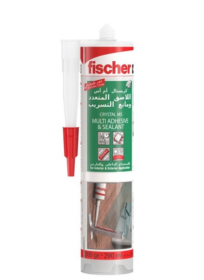 Buy Fischer Crystal MS Transparent Construction Adhesive ,290 ml, 100% Transparent, High Elasticity, Indoor and Outdoor Use in Saudi Arabia