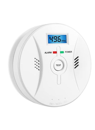 Buy Combination Smok and Carbon Monoxide Detector Alarm Digital Display for Travel Home Bedroom Kitchen 9V Battery Operated White in UAE