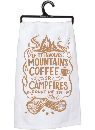 Buy Lol Made You Smile Dish Towel 28" X 28" Coffee Or Campfires in UAE