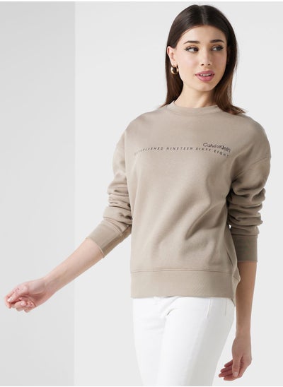 Buy Crew Neck Logo Printed Sweatshirt in UAE