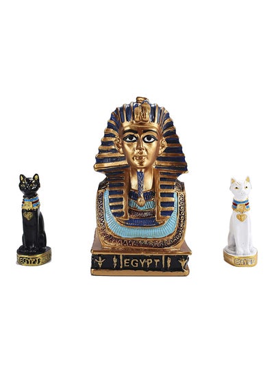 اشتري Yj Ancient Egyptian Small King Tut Collectible Figurine Kit With Cat God(1 Black+1 White) Bastet Statue Home Decoration Sculpture في مصر