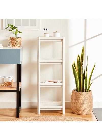 Buy 4 Layer Unit Rectangle Shelf White 36x100x23 cm in Saudi Arabia