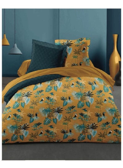 اشتري Hometex Design 100% Cotton King Size Duvet Cover Set - Printed - ORPARADIS (240x200cm) في الامارات