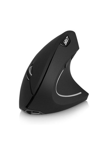 اشتري 2.4G Wireless Rechargeable Vertical Mouse Ergonomic Upright Mouse Optical Mouse 3 Adjustable DPI Levels/ Plug&Play Black في السعودية