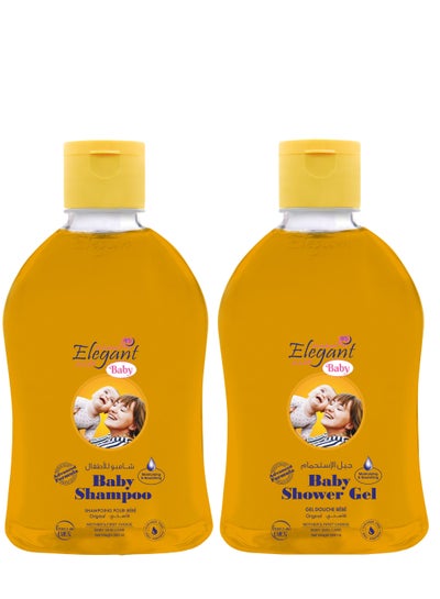 اشتري Elegant Orignal 500ml Baby Shower Set Shampoo + Shower Gel في الامارات