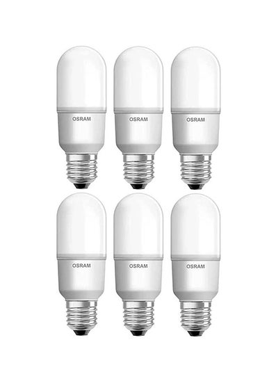 Buy 6-Piece E27 Value Stick 12W 6500K Daylight LED Bulb in UAE