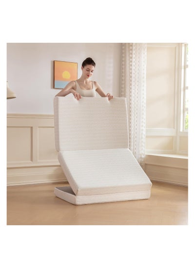 Buy Comfy Folding White Classic Satin Portable 180x 90x 7Cm Single Mattress in UAE