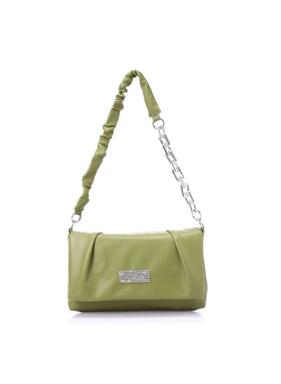 Buy Magnetic and Zipper Closure Cross-Body Bag - Olive in Egypt