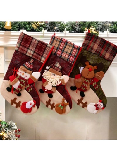 Buy 3Pcs Festival Hanging Stockings Bags Ornaments in UAE