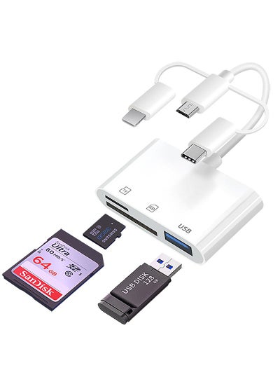 Buy 3-in-1 OTG Card Reader for Smartphones and Tablets Type-c + Lightn + Android "three in one] in Saudi Arabia