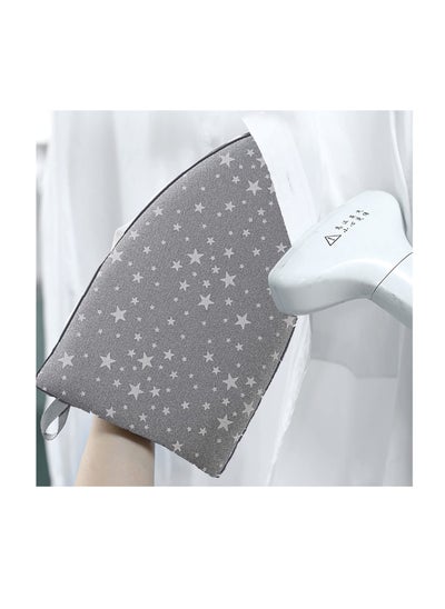 اشتري Garment Steamer Ironing Glove, Waterproof Heat Resistant Anti Steam Mitt with Finger Loop, Complete Care Protective Garment Steaming Mitt Accessories for Clothes (Grey stars) في السعودية