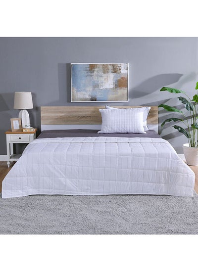 اشتري Joy Cotton Quilted Bed Spread Queen Size 100% Cotton  Ultra Soft And Lightweight Modern Bed Cover For Bedroom  L 150 X W 200 Cm  White في الامارات