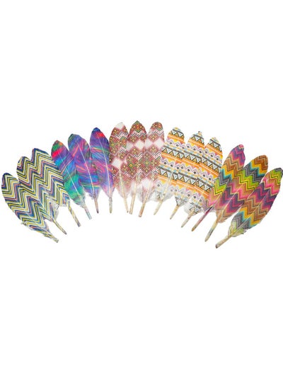 اشتري 50Pcs 5 Style Natural Goose Feathers Clothing Accessories Pack of Mixed Indian Feathers, Decor, Clothing, and Baby Shower Decorations, Indians Style في الامارات