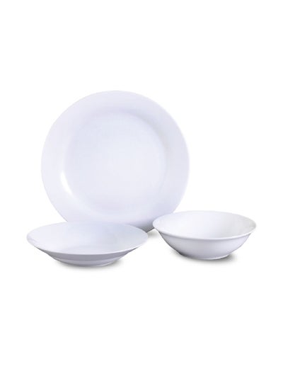 Buy 12-Piece High Quality Porcelain Durable Dinner Set White in Saudi Arabia