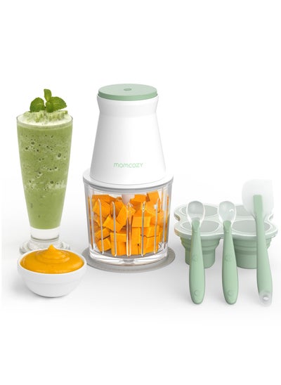 اشتري Baby Food Maker, Baby Food Processor Gift Set for Baby Food, Meat, Vegetable, Fruit, Baby Food Blender with Baby Food Containers, Food Freezer Tray, Silicone Spoons في الامارات