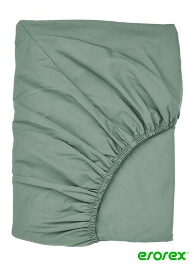 Buy Fitted sheet green 80x200 cm in Saudi Arabia