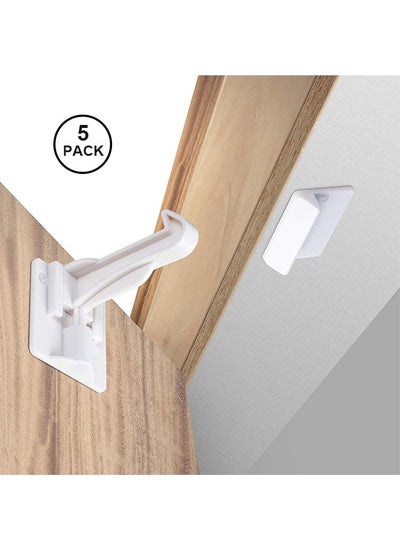 Buy 5Pcs Upgraded Invisible Baby Proofing Cabinet Latch Locks, No Drilling or Tools Required for Installation, Works with Most Cabinets and Drawers, Works with Countertop Overhangs, Highly Secure in UAE