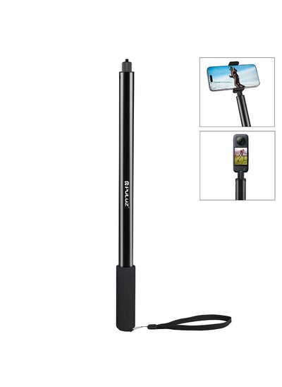 اشتري PU641B 2 Meters/78.7-inch Portable Selfie Stick Telescoping Selfie Stand Aluminum Alloy 5 Sections with 1/4in Screw Compatible with INSTA360 X2/X3 في الامارات