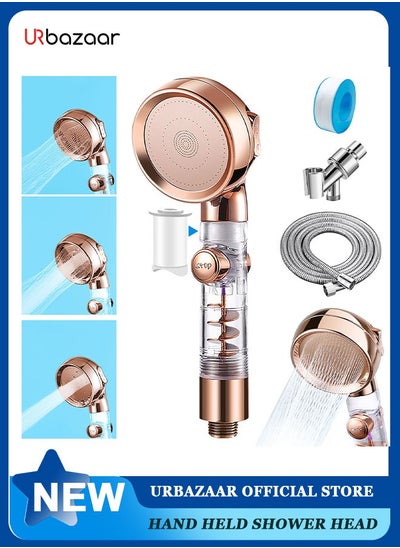 Buy High Pressure Shower Head with Handheld, Turbo Shower Head with Filter, Detachable Water Saving Showerheads with On Off Switch, 3 Spray Modes Hydro Jet Shower Head with Hose & Bracket in UAE