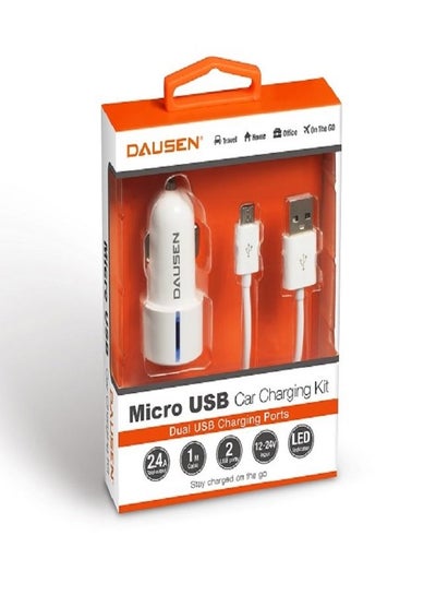 Buy Dausen TR-EA426WT Micro USB Car charger kit 2.4A in Egypt