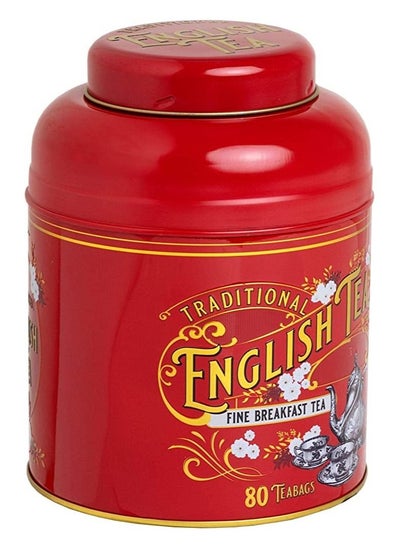 Buy Vintage Victorian Tea Caddy in Red with Fine Breakfast Teabags in UAE