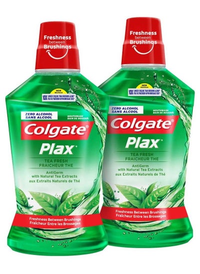 اشتري Colgate Plax Tea Fresh 500ml Pack of 2 في الامارات