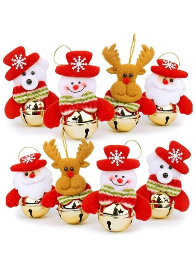 Buy IWNTWY Christmas Bells Decorations, 8 Pcs Christmas Tree Hanging Ornaments Sets Including Santa Claus Bear Reindeer Snowman with Jingle Bells for Xmas Holiday Home Party Decor in Egypt