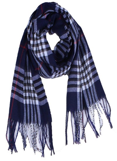 Buy Wander Agio Kids Scarf Warm Shawls Large Scarves Parent-child Scarf Child Plaid Scarfs Dark Blue in UAE