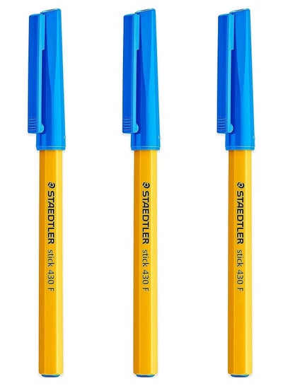 اشتري طقم 3 أقلام جاف أزرق من ستدلر - عبوة من 3 أقلام أزرق في مصر