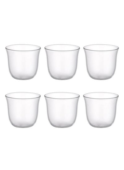 اشتري 6-Piece Borosilicate Glass Cup 80Ml Clear في السعودية